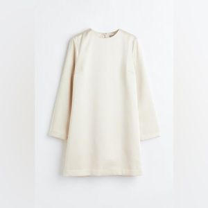 Sheet beige long sleeve dress